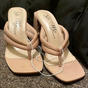 So Me Women's Tan Heeled Sandals (Please Read)